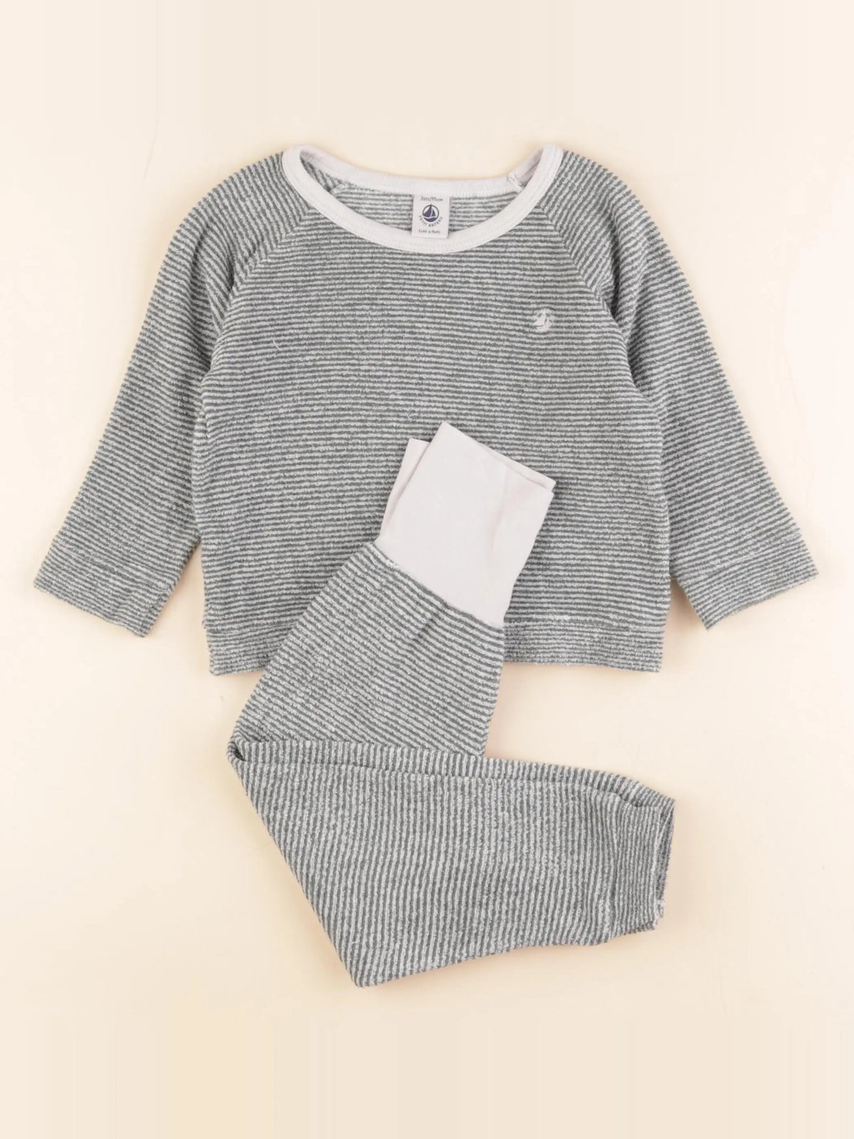 Petit Bateau - pyjama velours vert - 3 ans