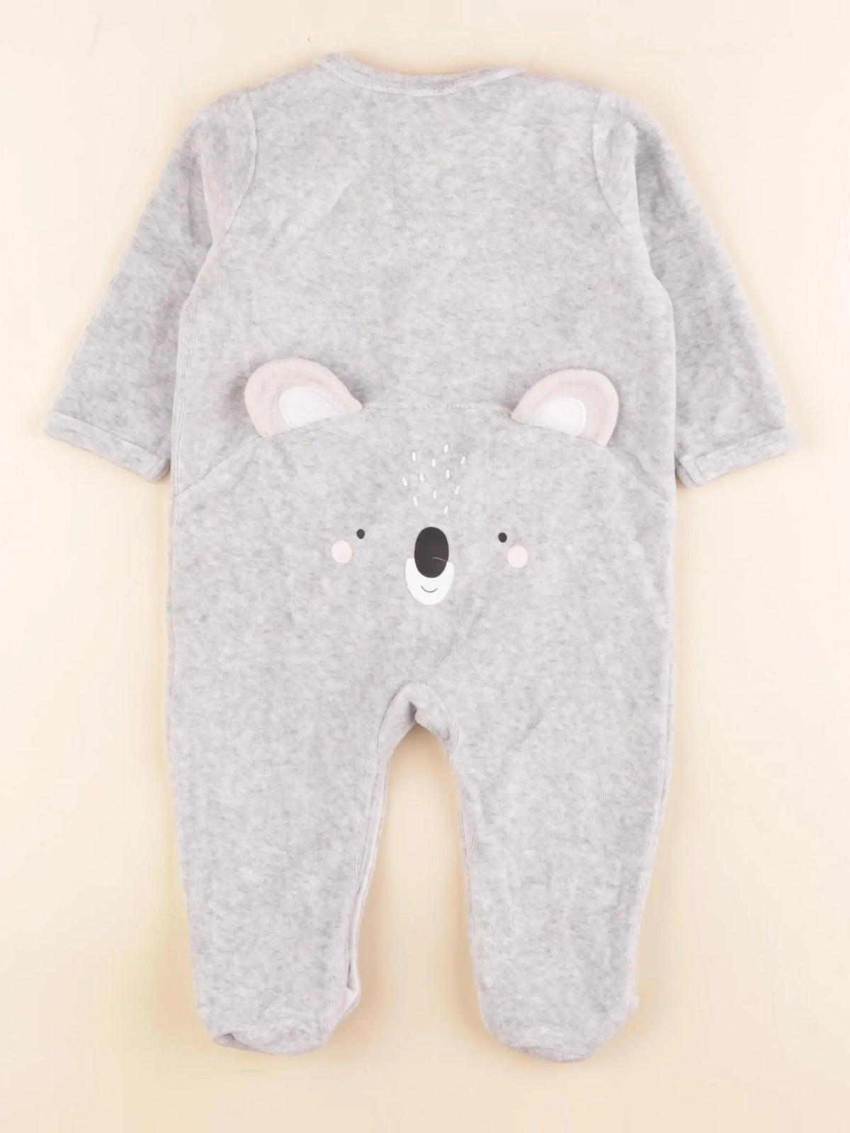 Vertbaudet - pyjama velours gris - 6 mois