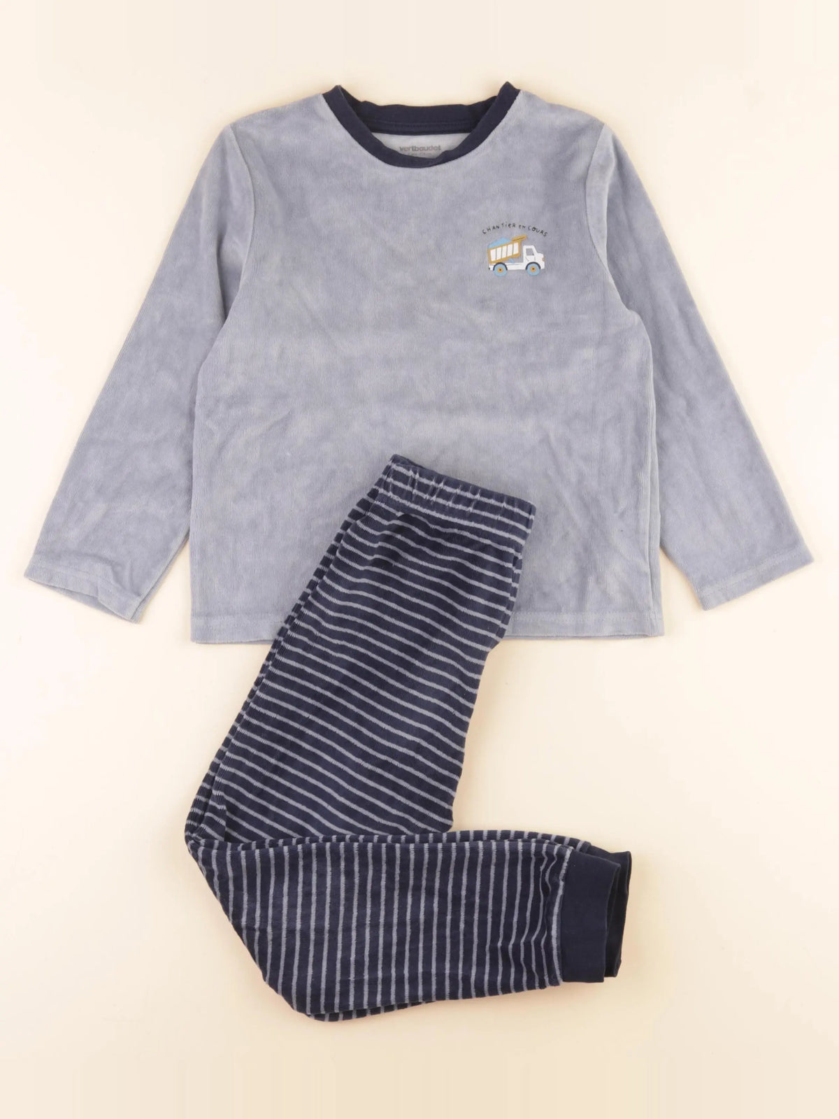 Vertbaudet - pyjama velours bleu - 6 ans