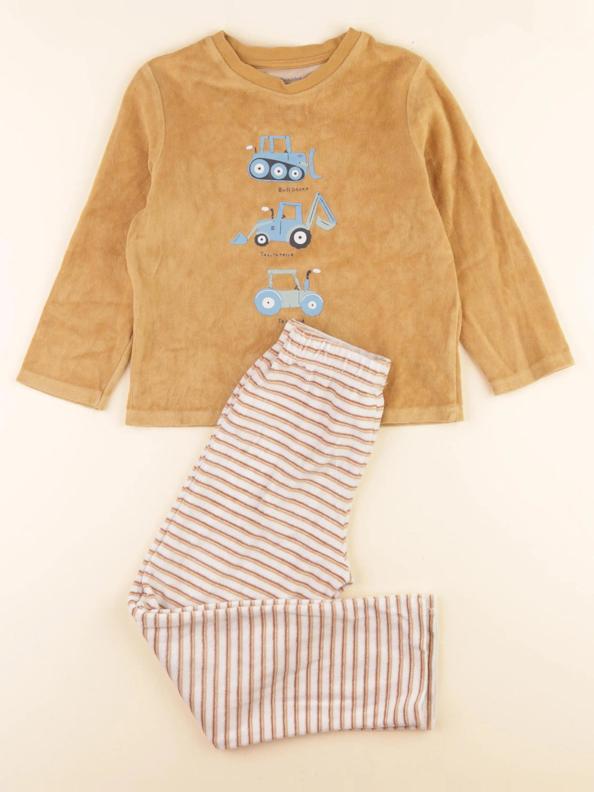 Vertbaudet - pyjama velours jaune - 6 ans