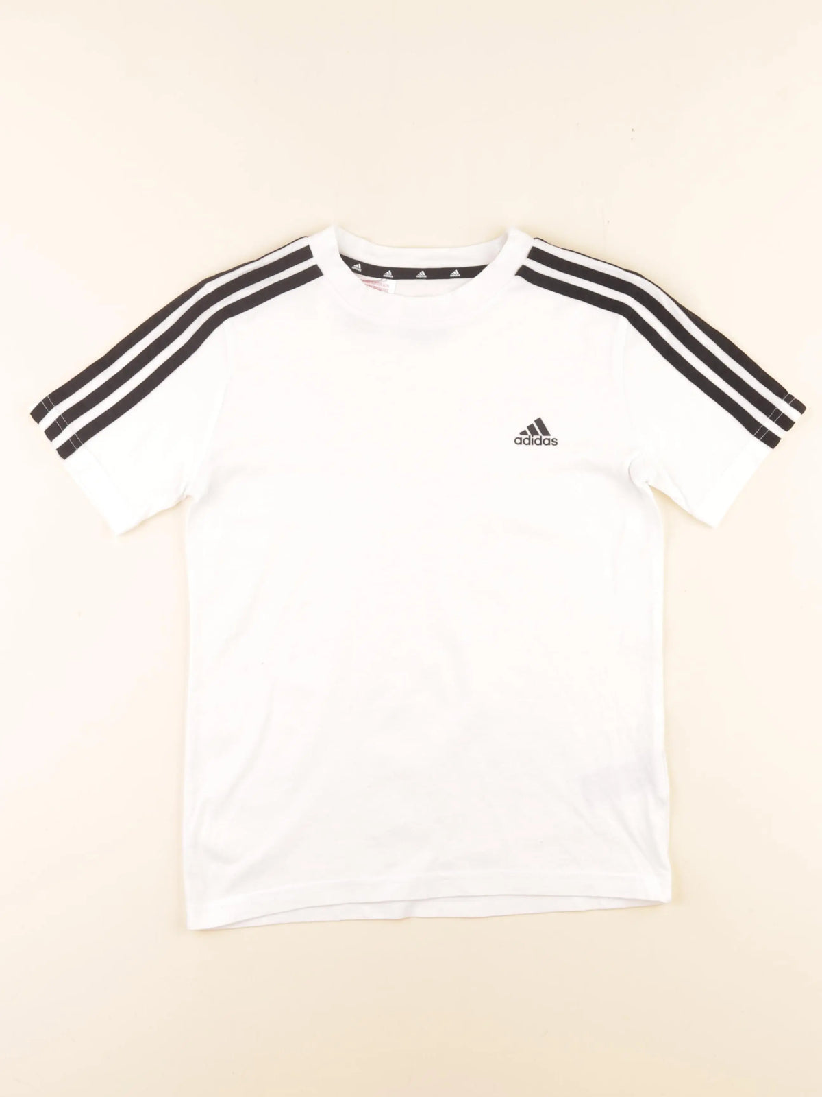 Adidas - tee-shirt blanc, noir - 9/10 ans