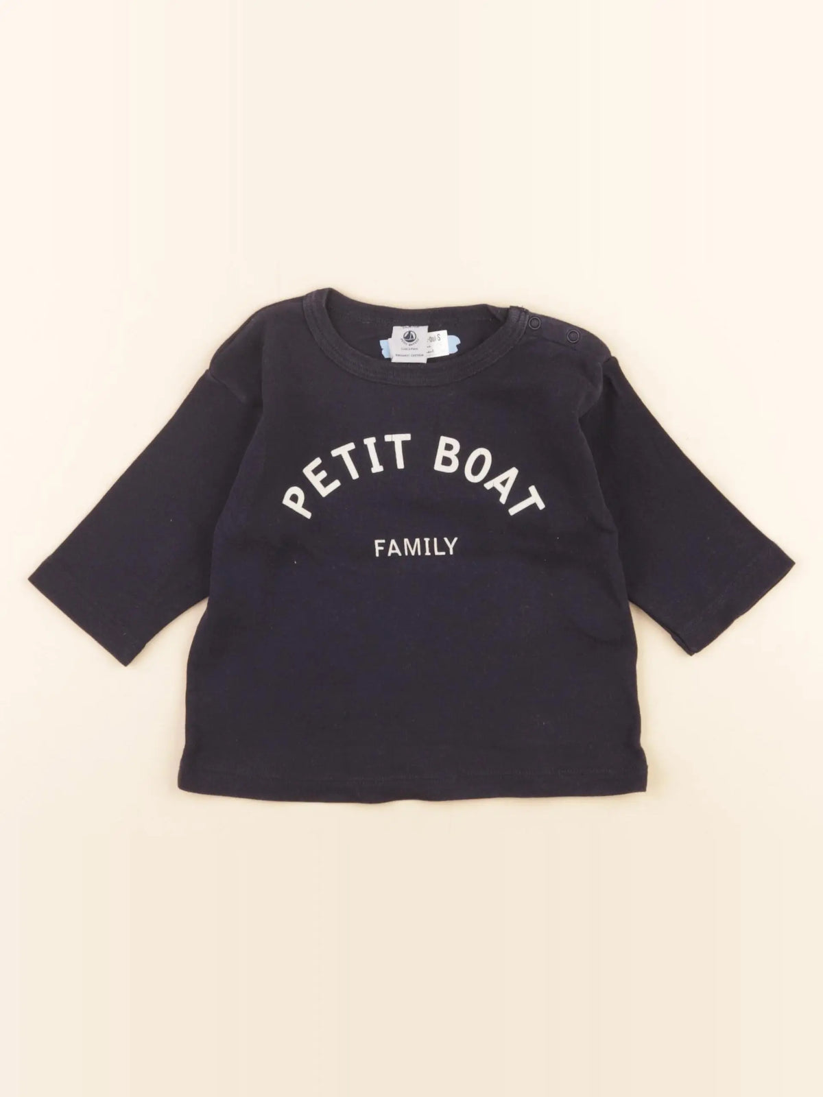 Petit Bateau - tee-shirt bleu - 6 mois