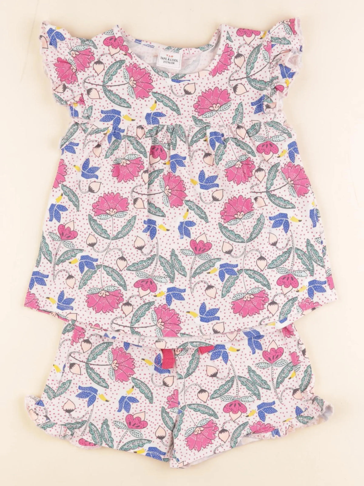 Tape à l'oeil - pyjama coton rose - 3 ans