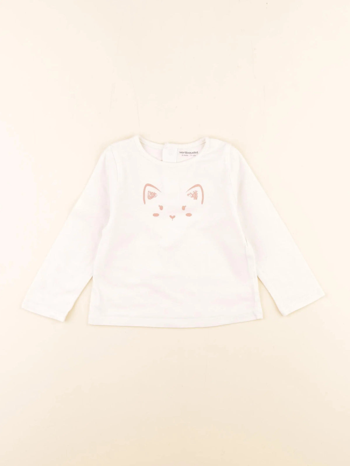 Vertbaudet - tee-shirt beige - 9 mois