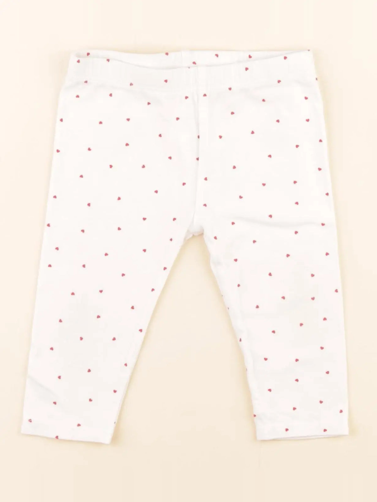 Vertbaudet - legging blanc, rouge - 9 mois