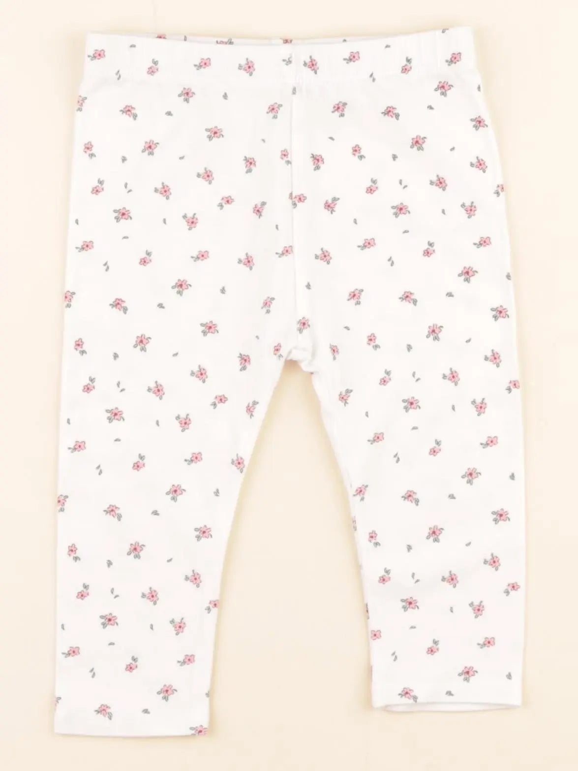 Vertbaudet - legging blanc, rose - 9 mois