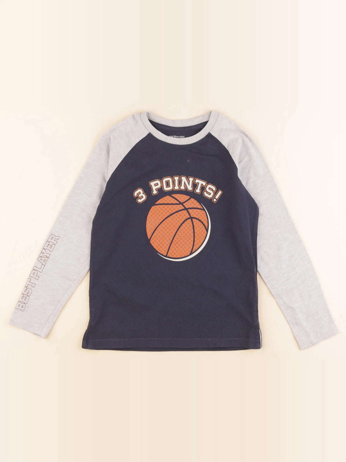 Vertbaudet - tee-shirt bleu, gris - 8 ans