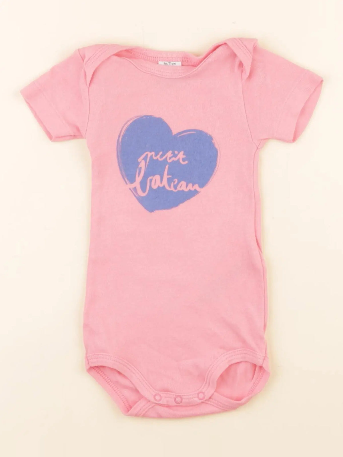 Petit Bateau - body rose - 9 mois