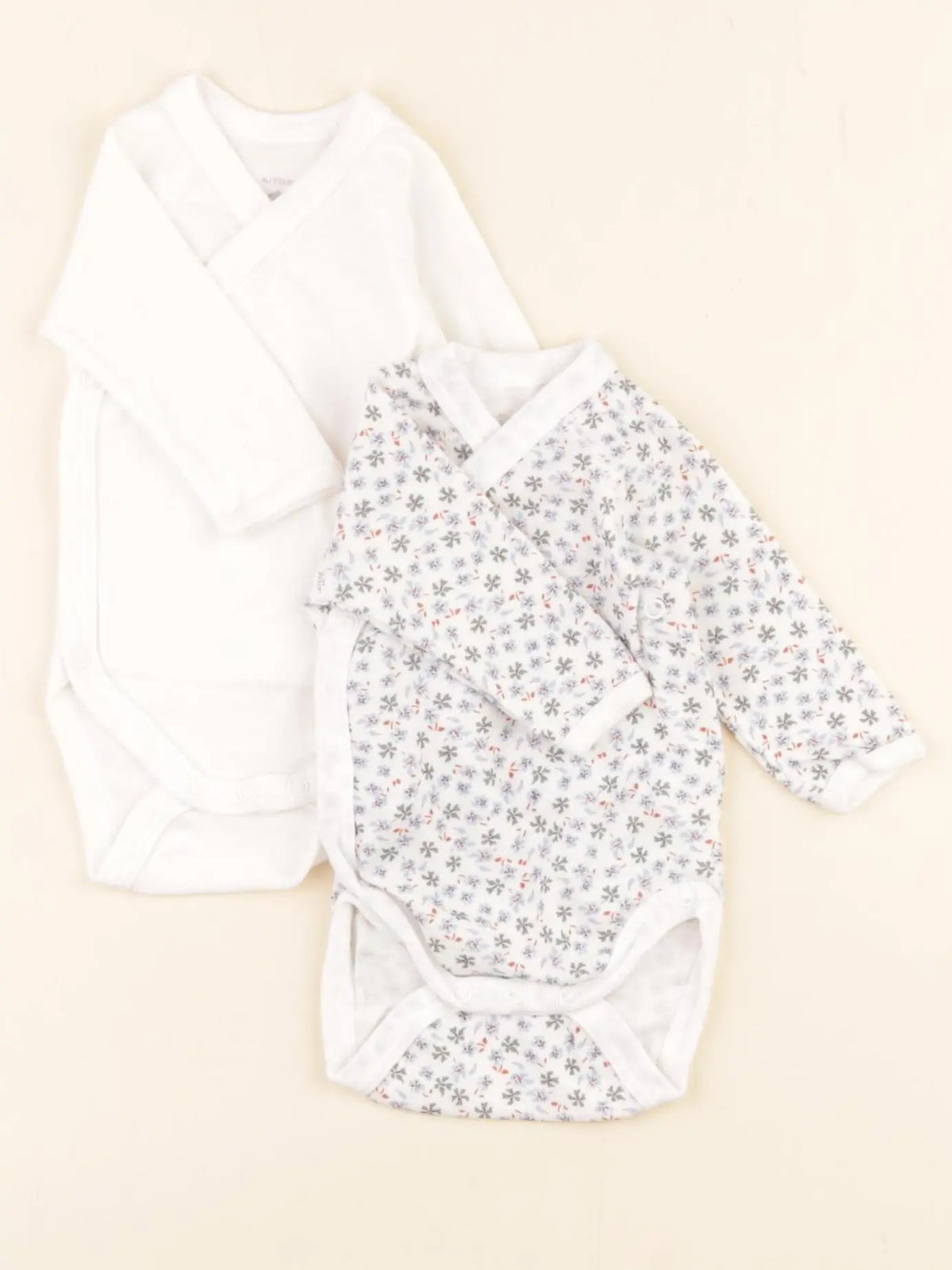 Petit Bateau - lot de 2 bodies en coton blanc - 0 mois