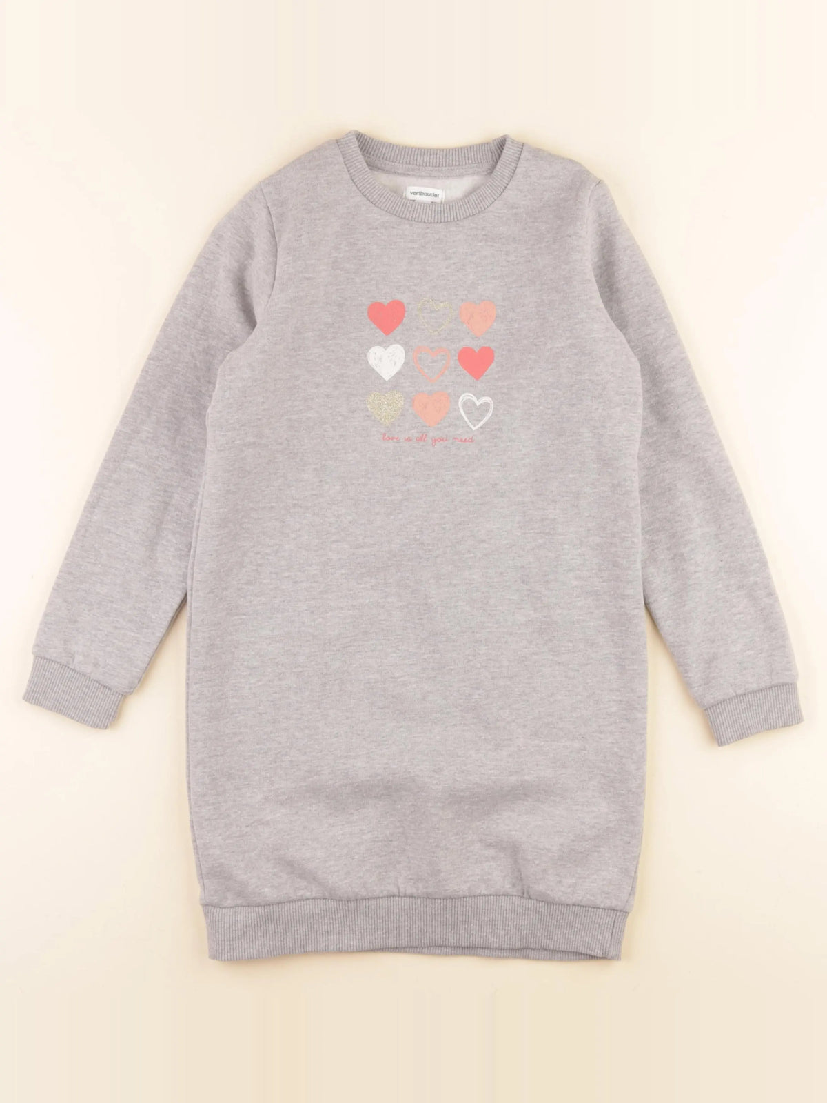 Vertbaudet - robe gris - 8 ans