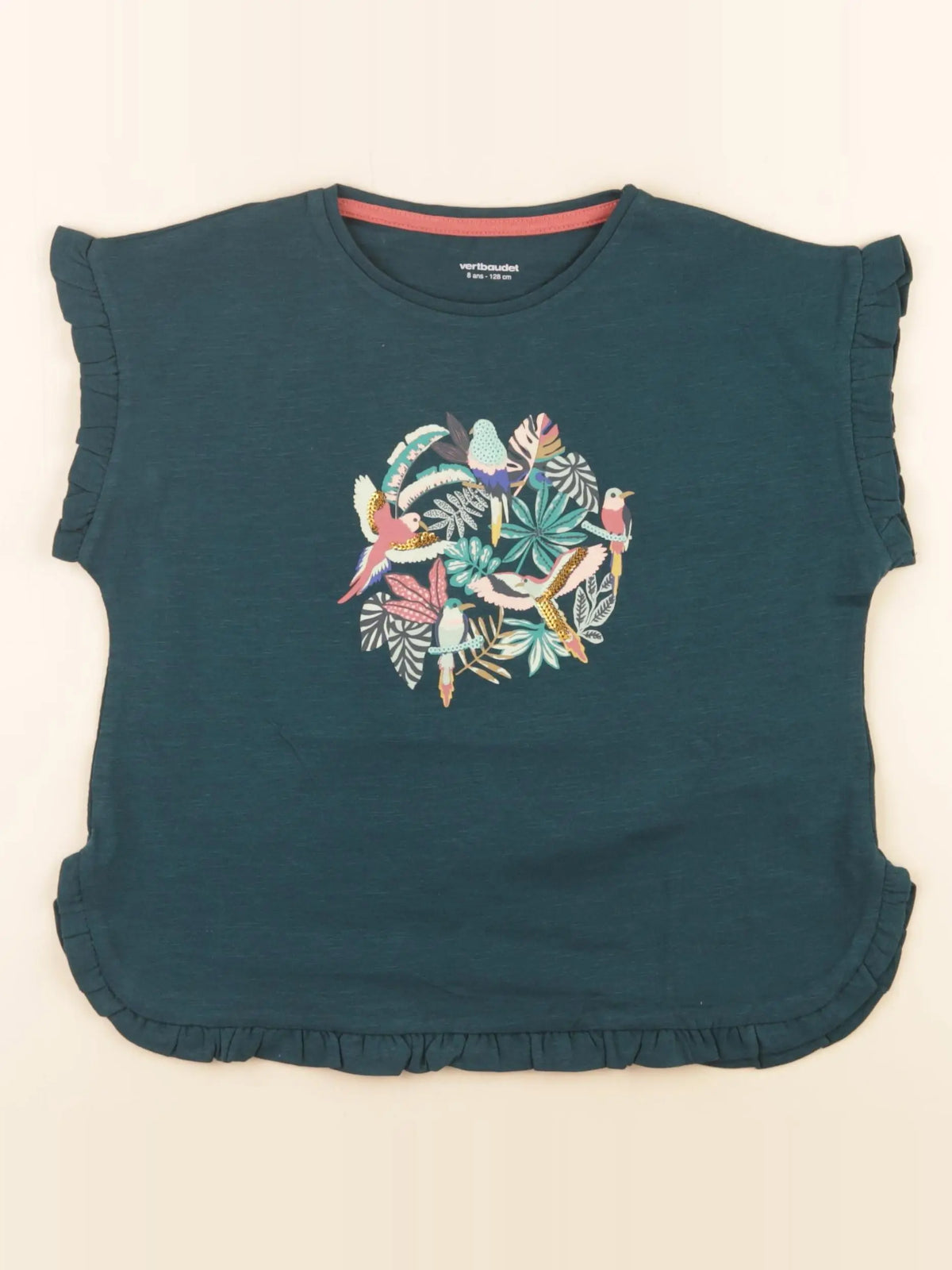Vertbaudet - tee-shirt vert - 8 ans