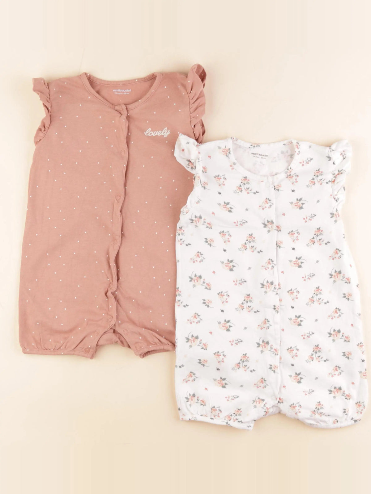 Vertbaudet - lot de 2 pyjamas coton multicolore - 24 mois