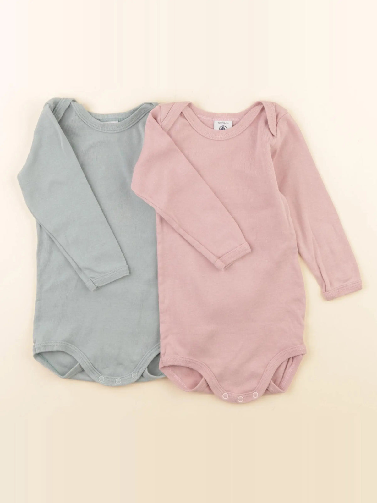 Petit Bateau - lot de 2 bodies en coton multicolore - 12 mois