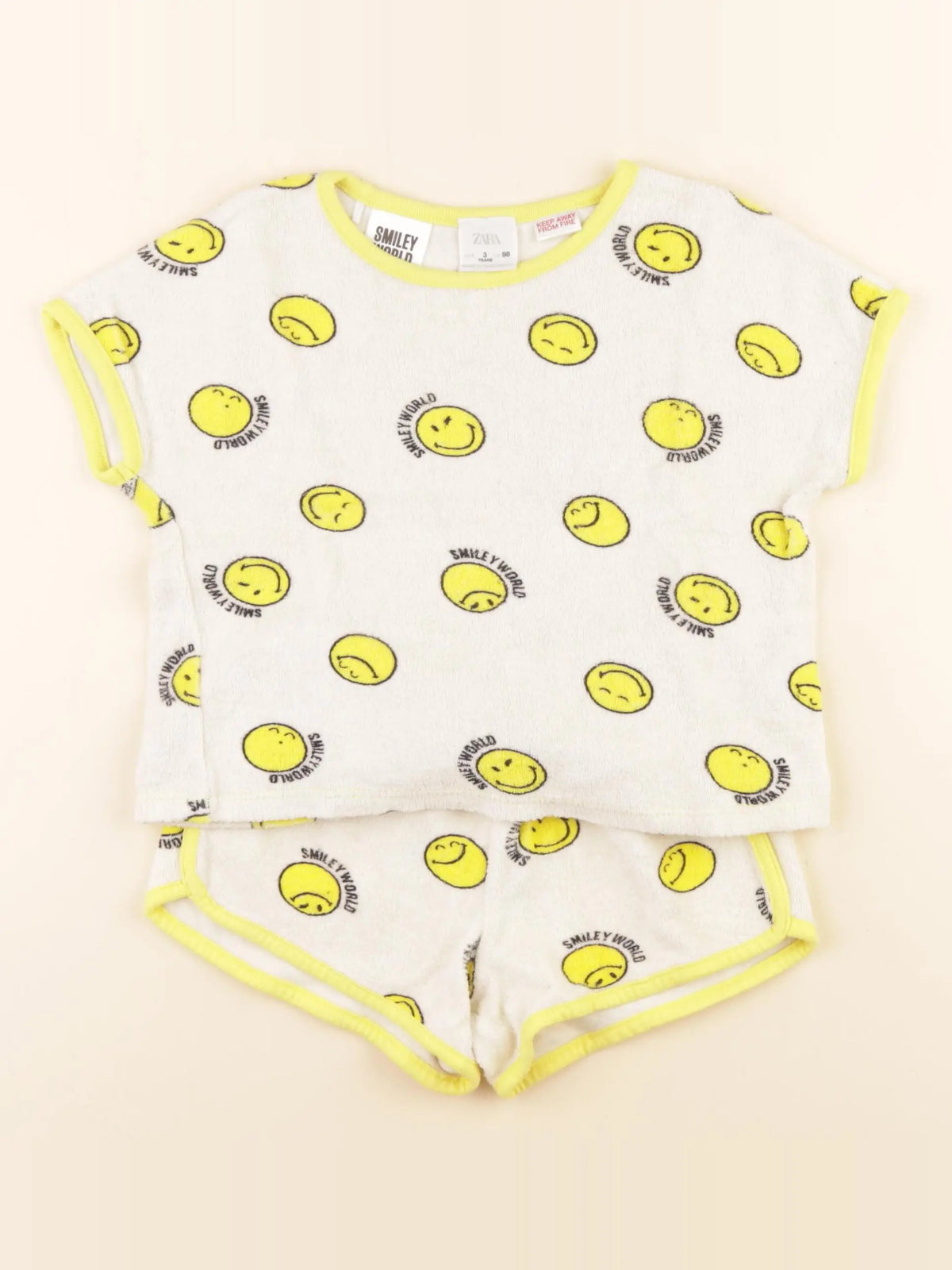 Zara - ensemble blanc, jaune - 3 ans