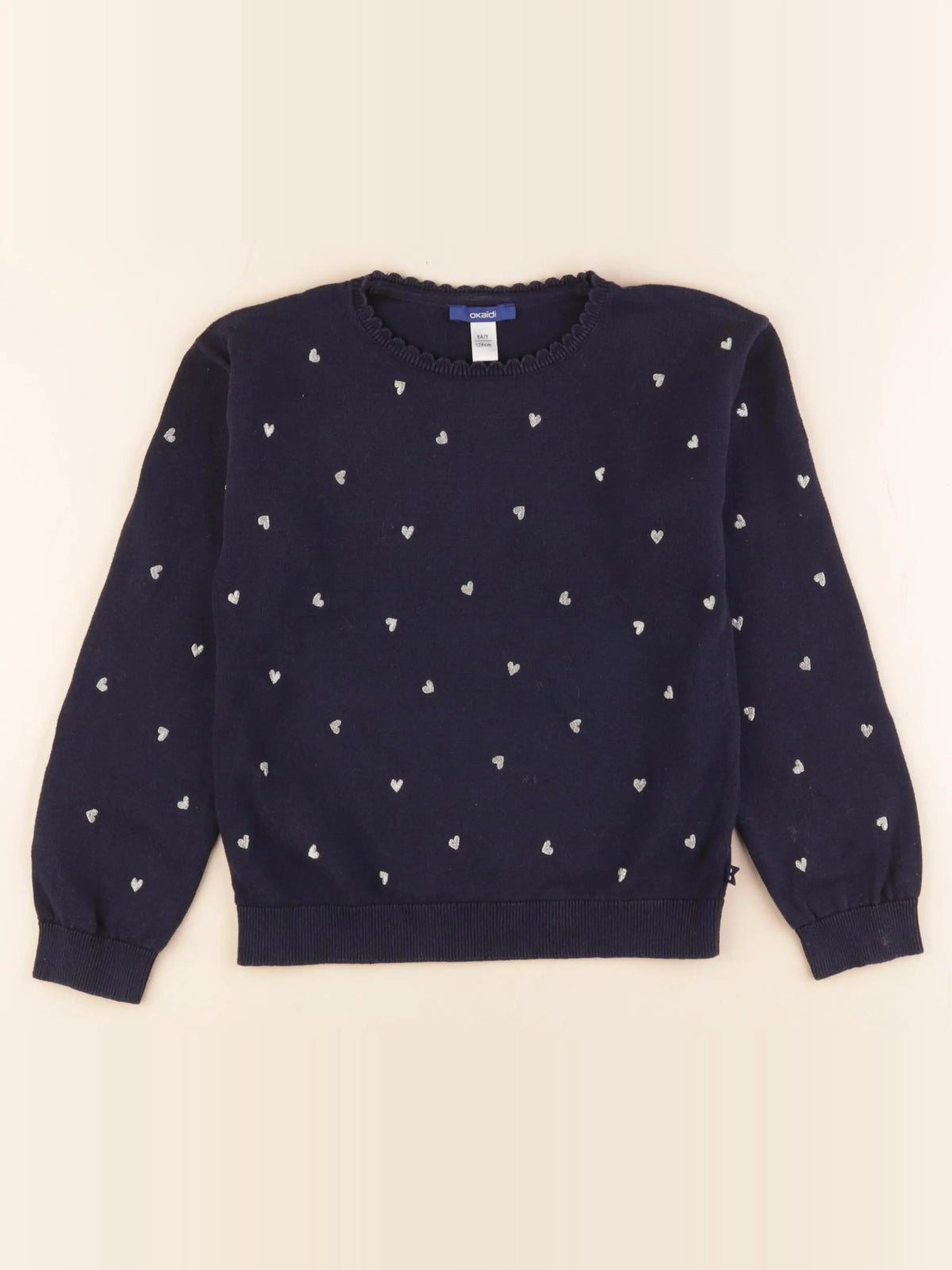 Okaidi - pull bleu, or - 8 ans