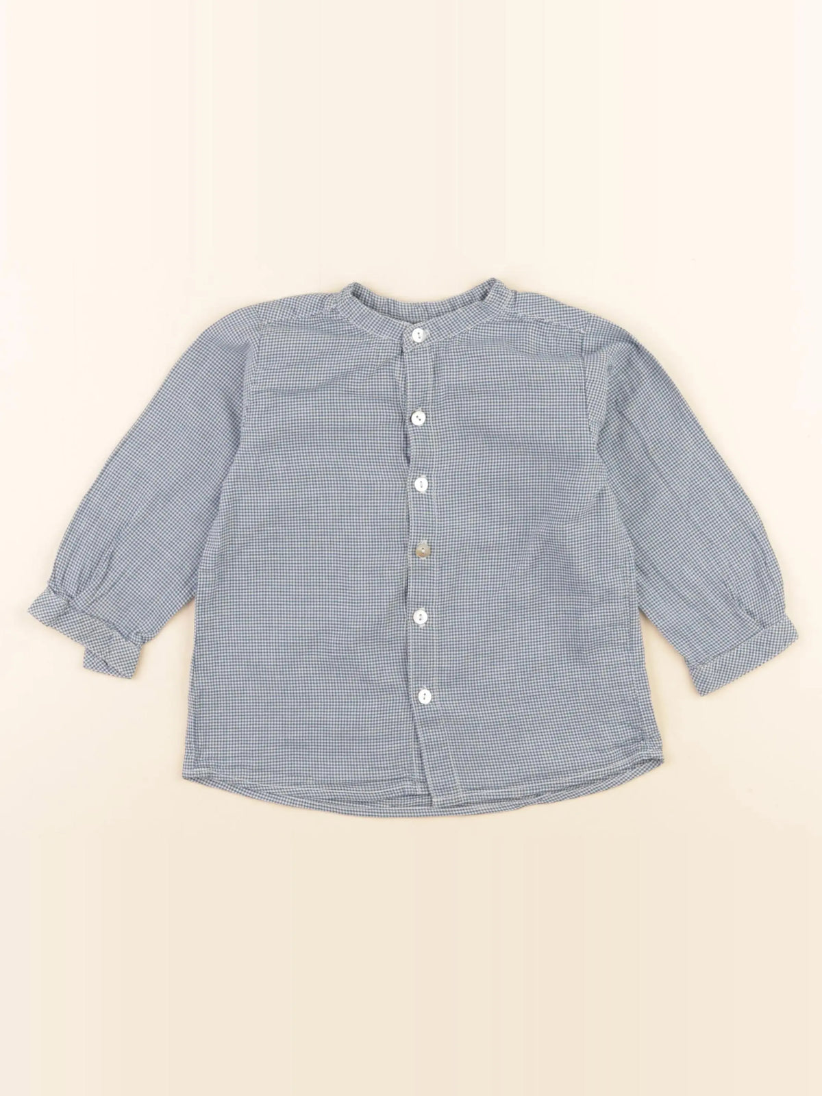 Louis et Victorie - chemise blanc, bleu - 18 mois