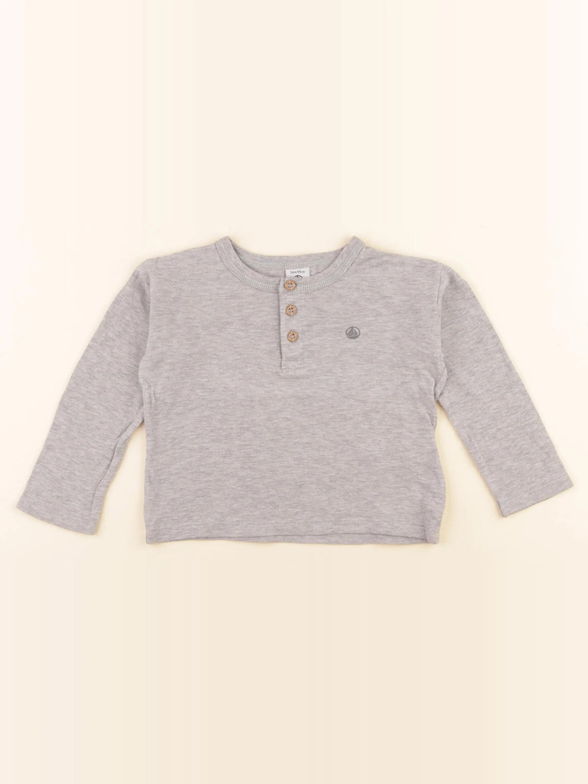 Petit Bateau - tee-shirt gris - 3 ans