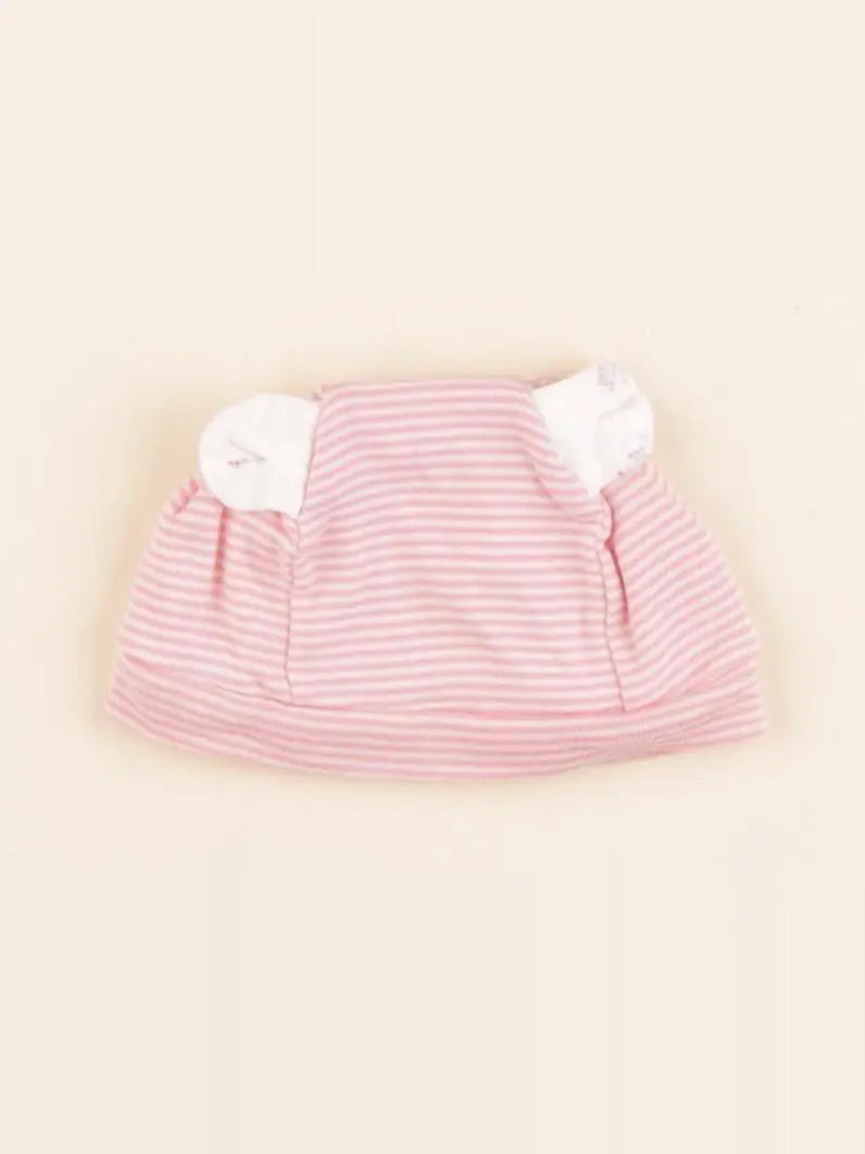 Petit Bateau - bonnet blanc, rose - 1 mois