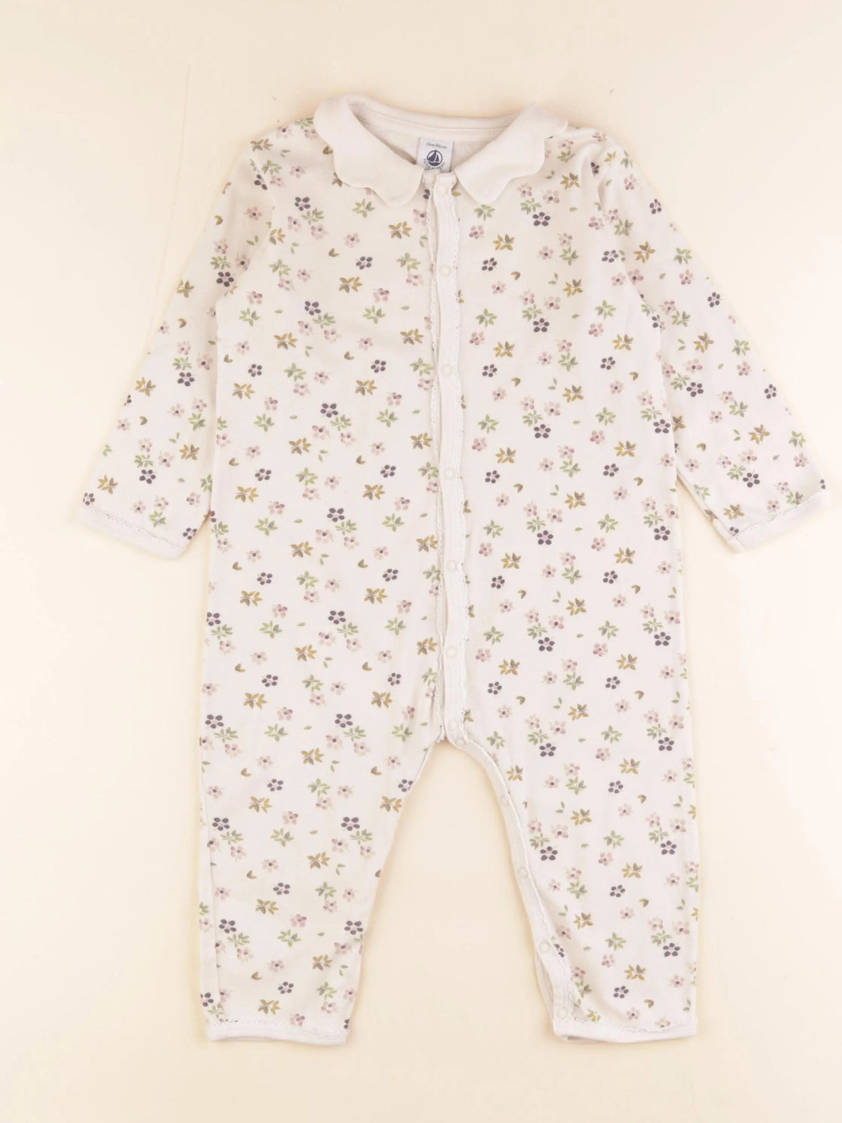 Petit Bateau - pyjama coton beige - 2 ans
