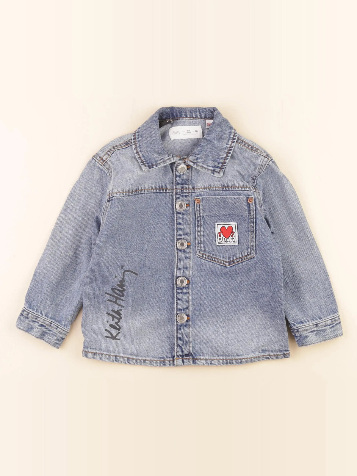 Zara - veste imprimé au dos bleu - 2/3 ans