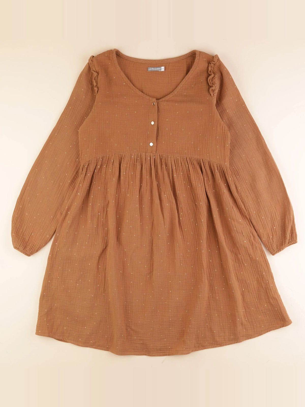 Vertbaudet - robe grossesse marron, or - 38
