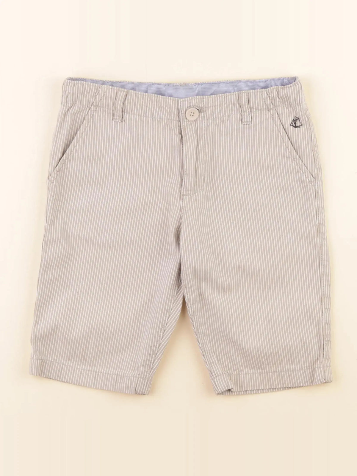 Petit Bateau - short beige, blanc - 6 ans