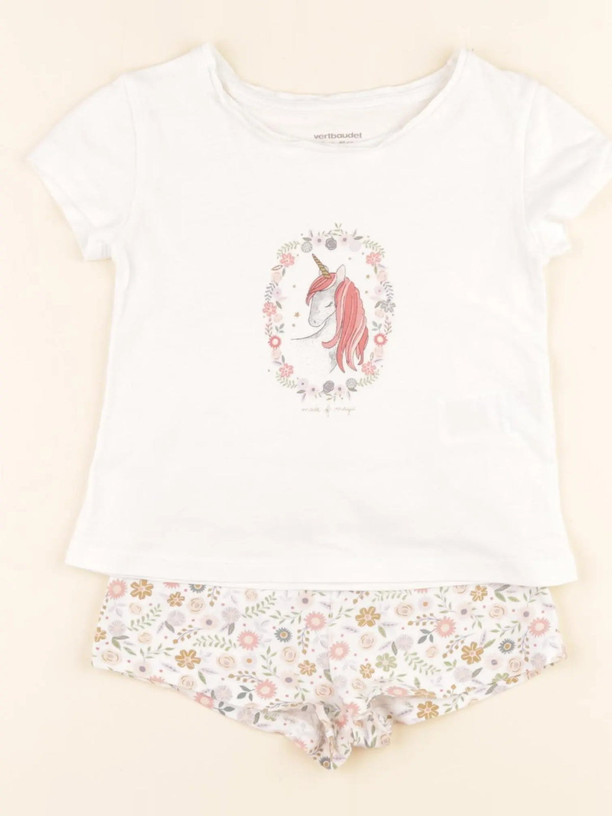 Vertbaudet - pyjama coton blanc - 2 ans
