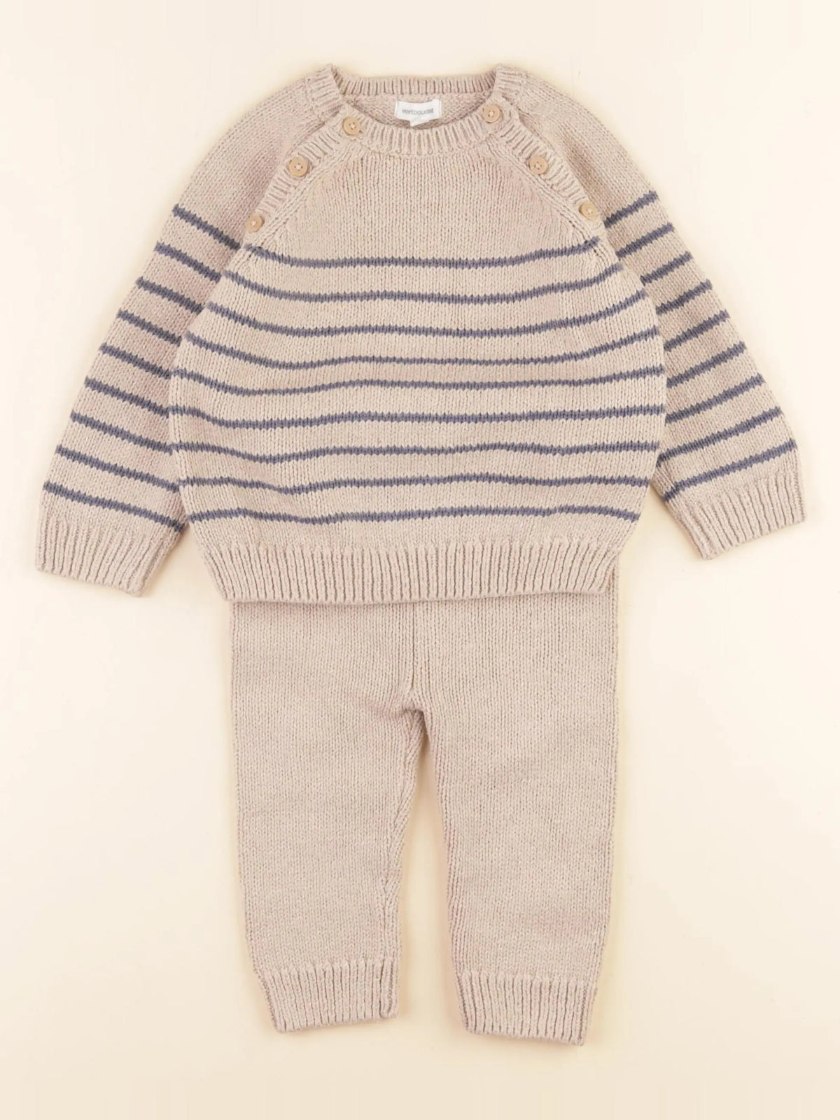 Vertbaudet - ensemble gris - 18 mois