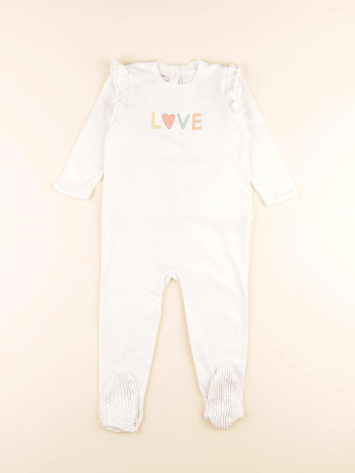 Vertbaudet - pyjama coton blanc - 24 mois