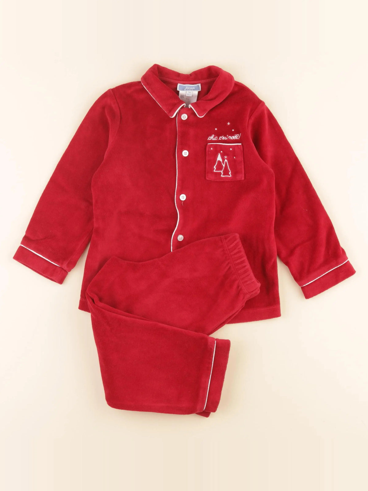Jacadi - pyjama velours rouge - 3 ans