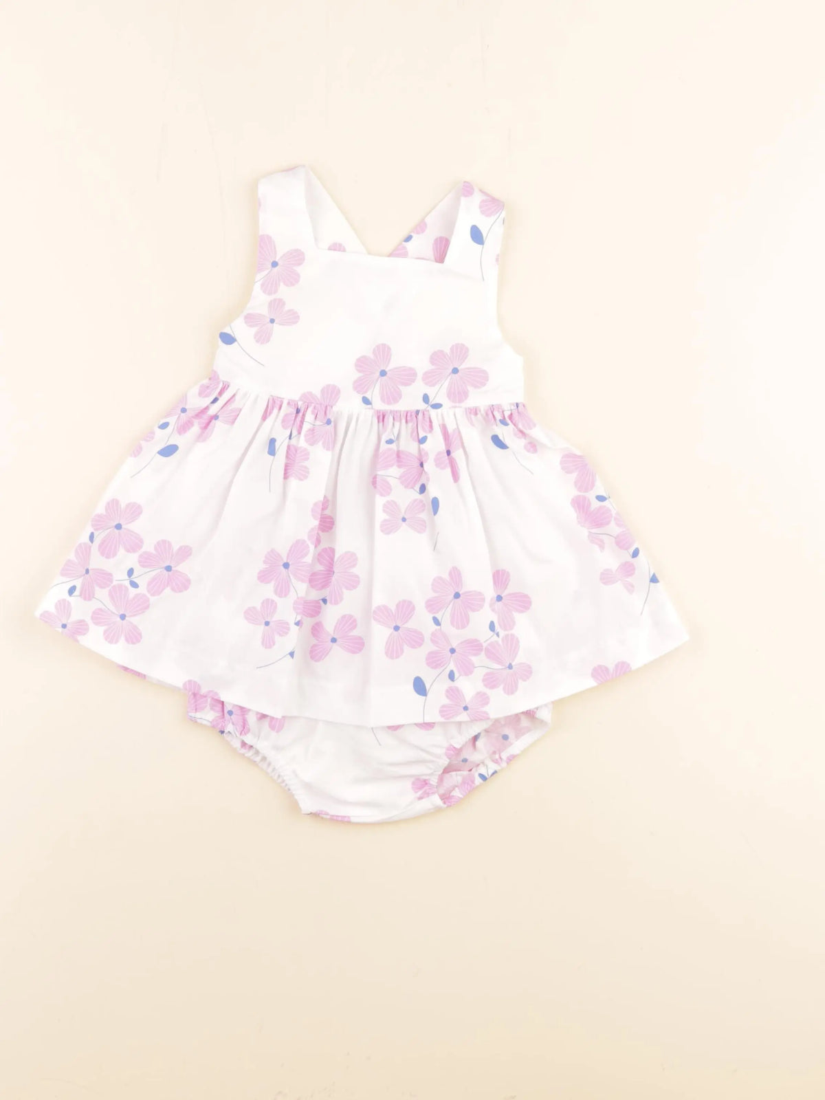 Jacadi - robe blanc, violet - 6 mois