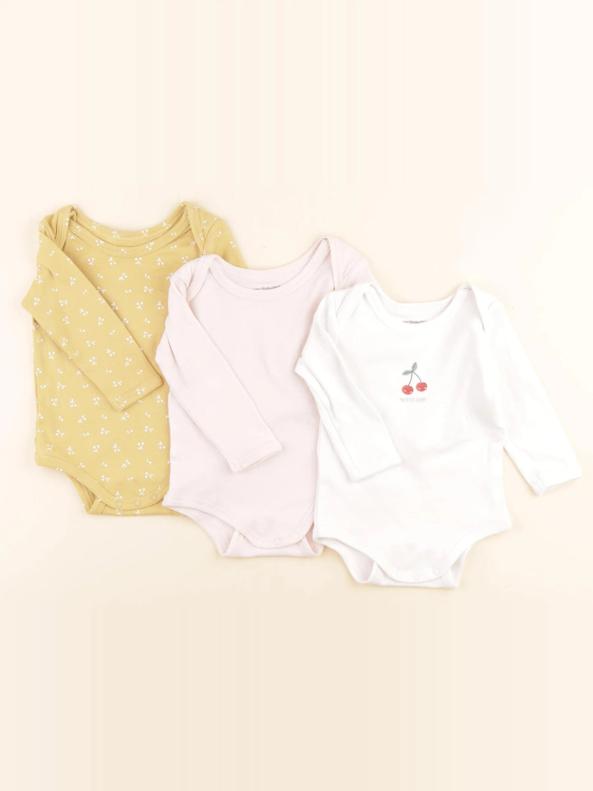 Vertbaudet - lot de 3 bodies en coton multicolore - 9 mois