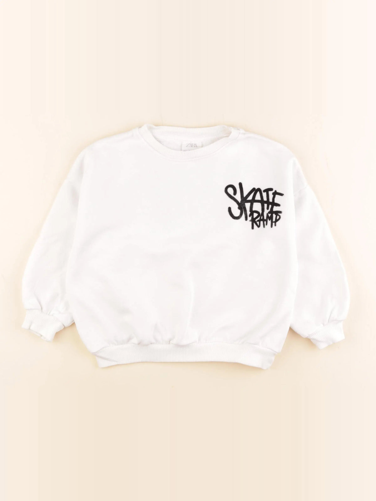 Zara - sweat imprimé au dos blanc - 3 ans