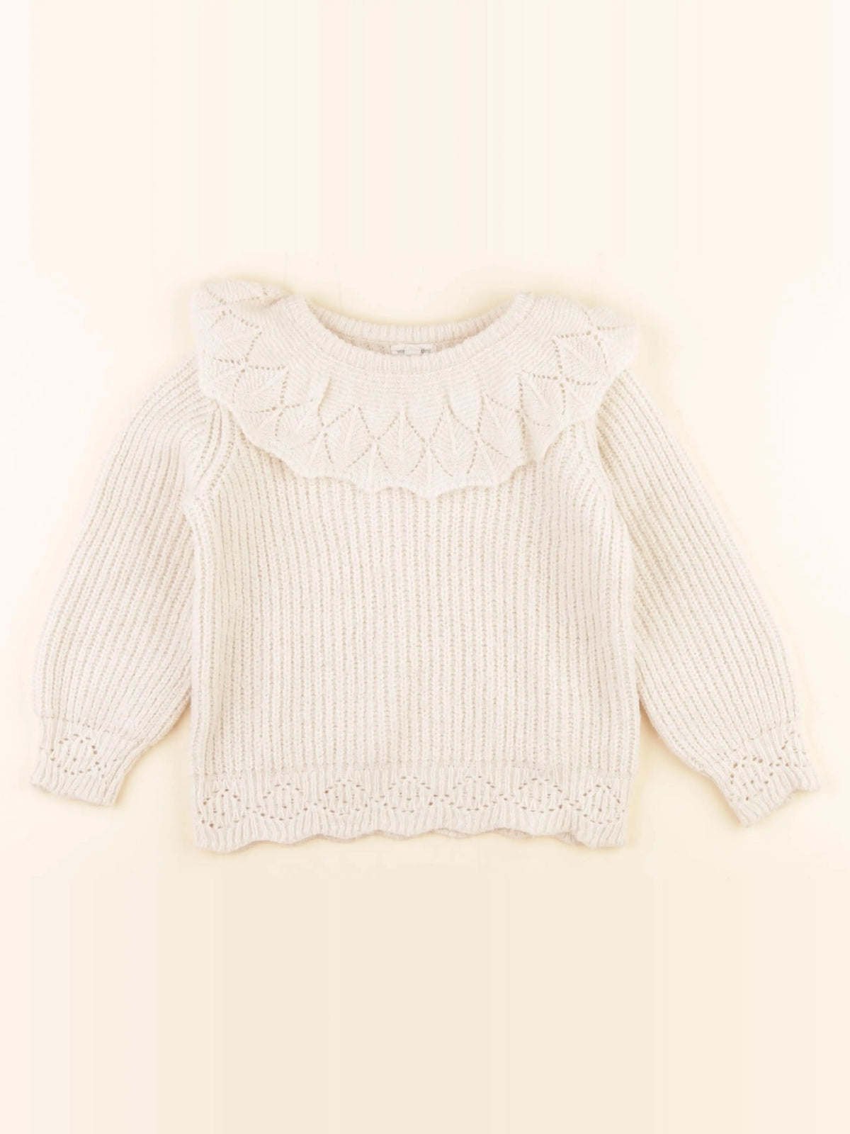 Vertbaudet - pull beige - 6 ans