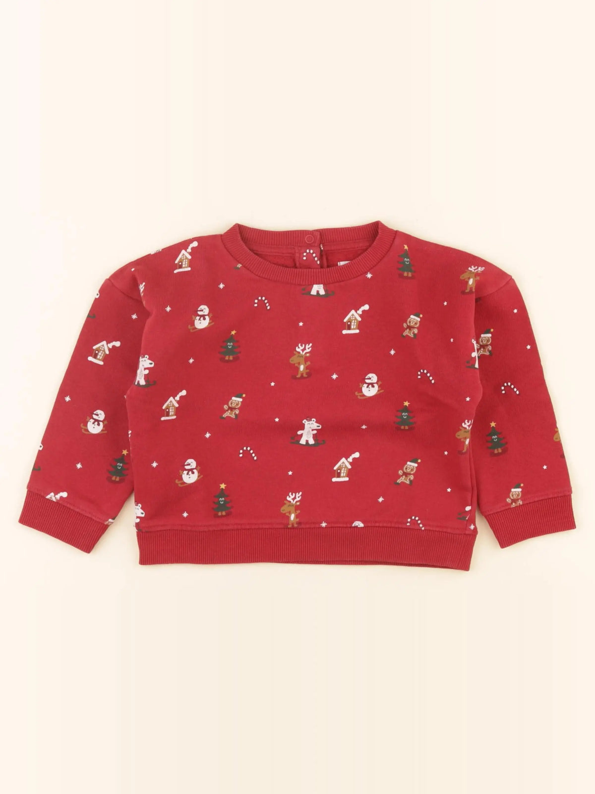 Vertbaudet - sweat rouge - 24 mois