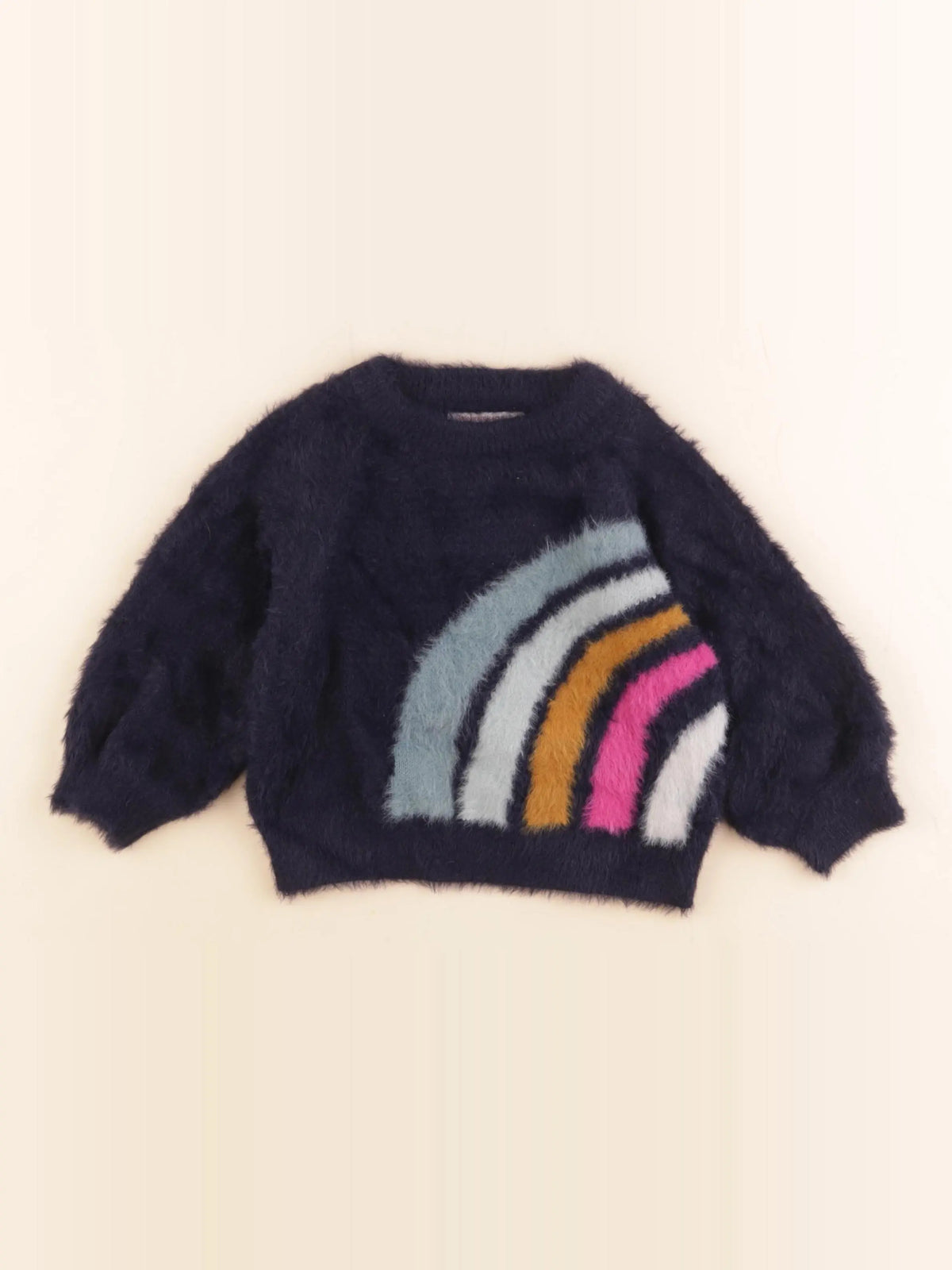 Monoprix - pull bleu, multicolore - 3 ans