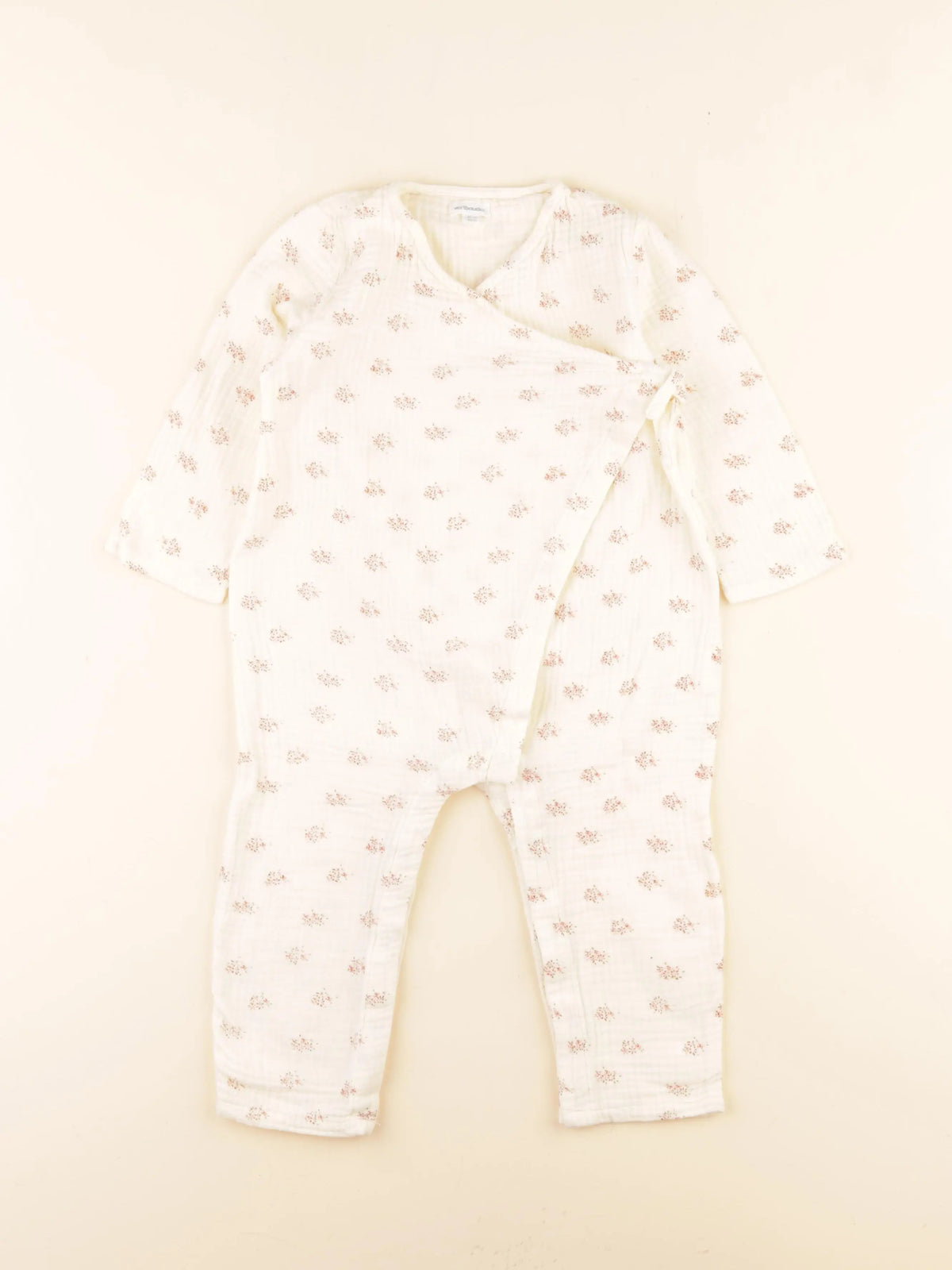Vertbaudet - pyjama coton beige - 24 mois