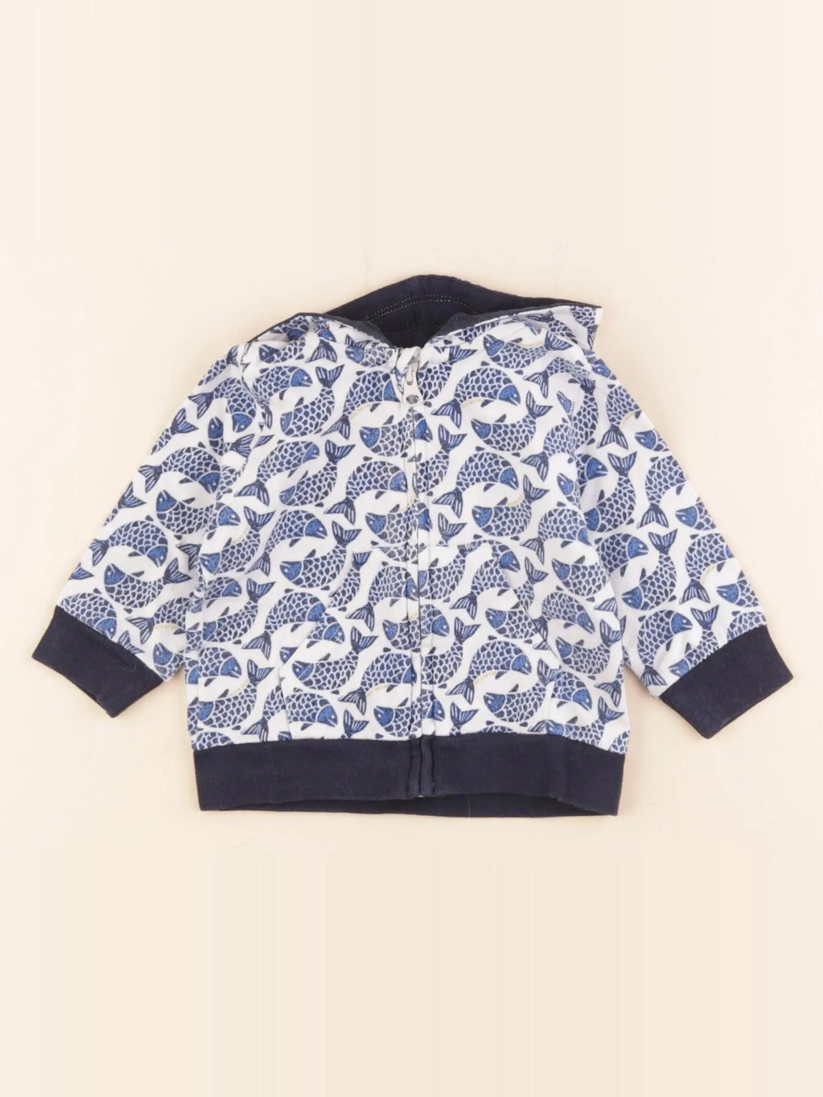 Petit Bateau - sweat bleu - 6 mois