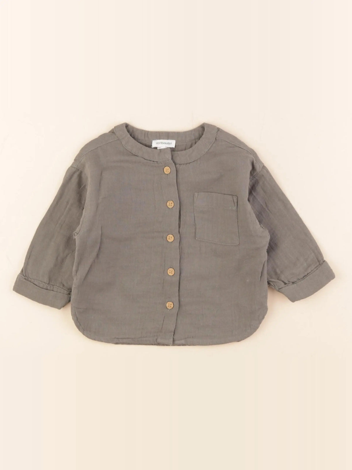 Vertbaudet - chemise vert - 9 mois