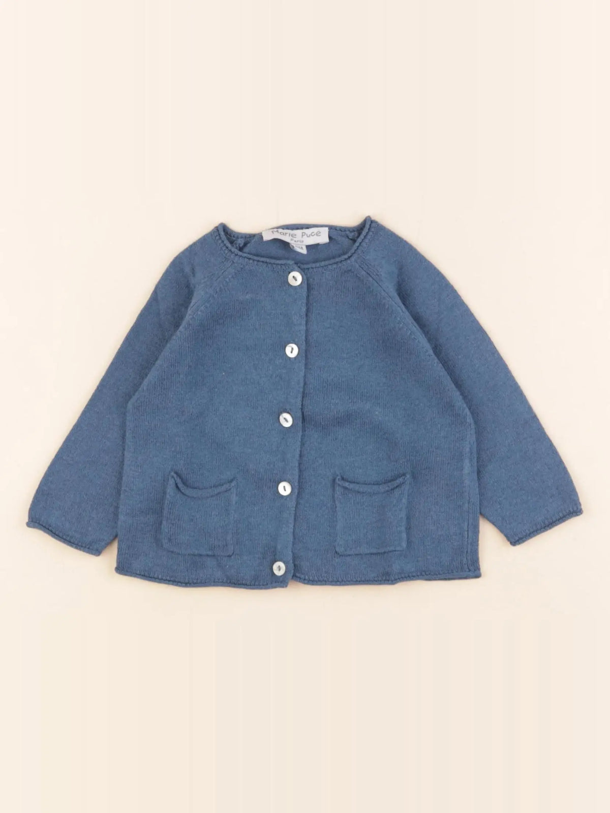 Marie Puce - pull bleu - 6 mois