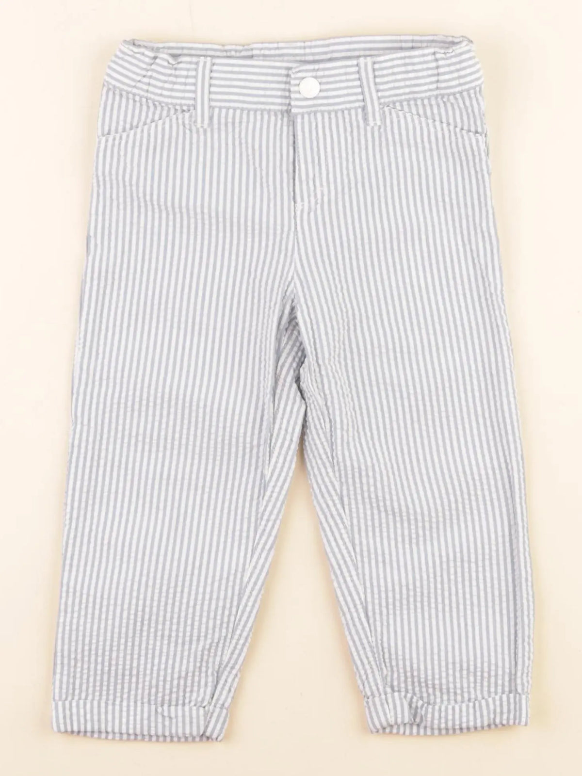 Petit Bateau - pantalon bleu, blanc - 18 mois