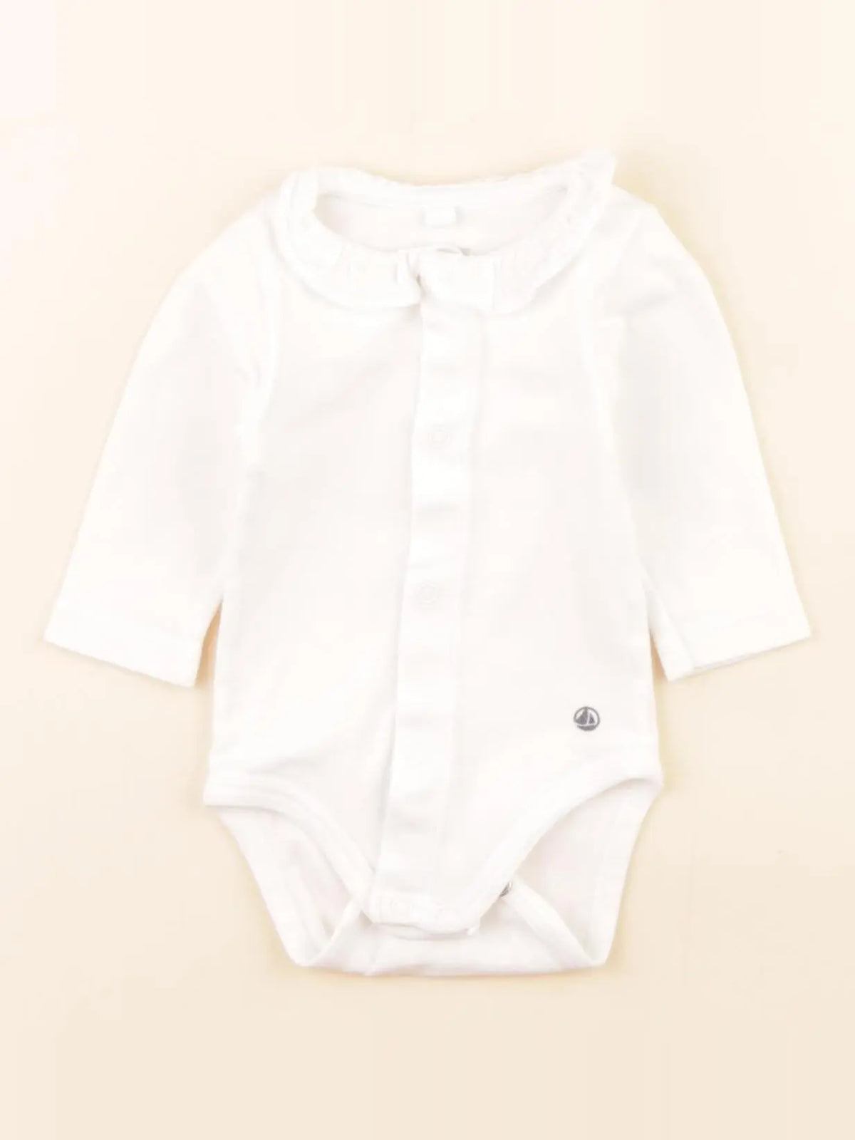 Petit Bateau - body à col blanc - 1 mois