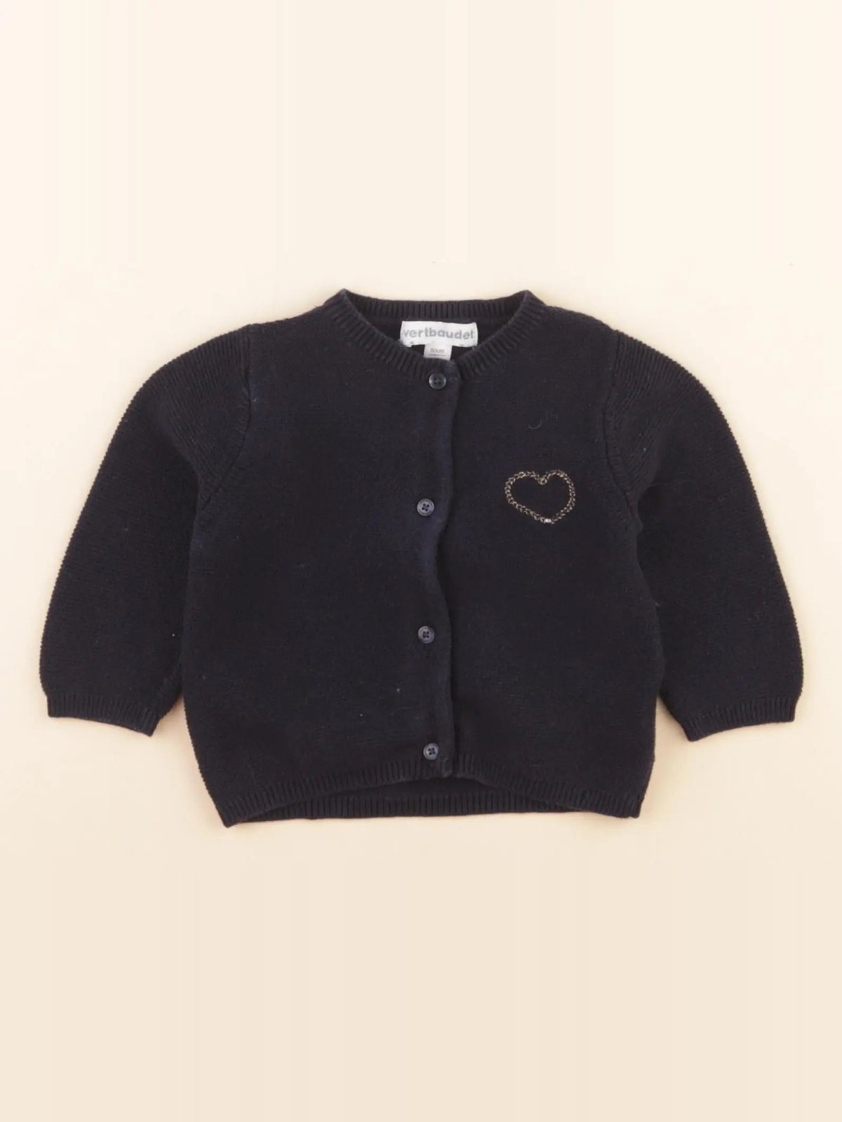 Vertbaudet - gilet bleu - 3 mois
