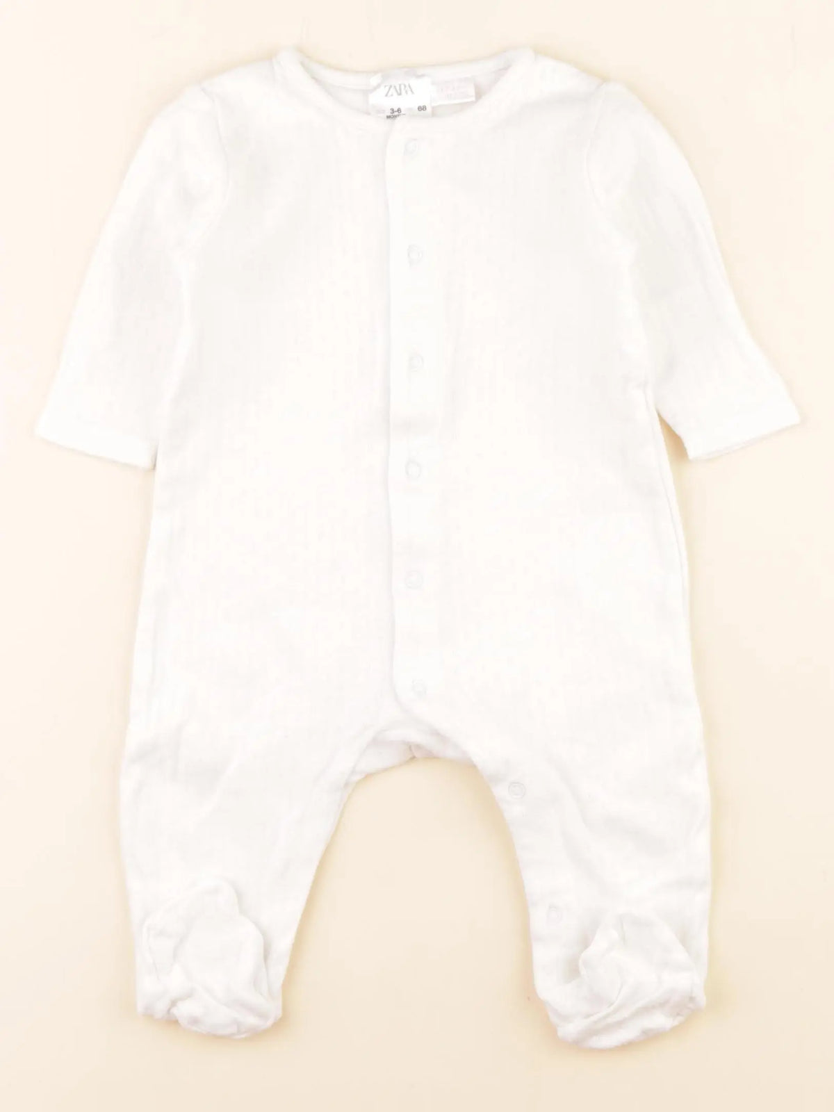 Zara - pyjama coton blanc - 3/6 mois