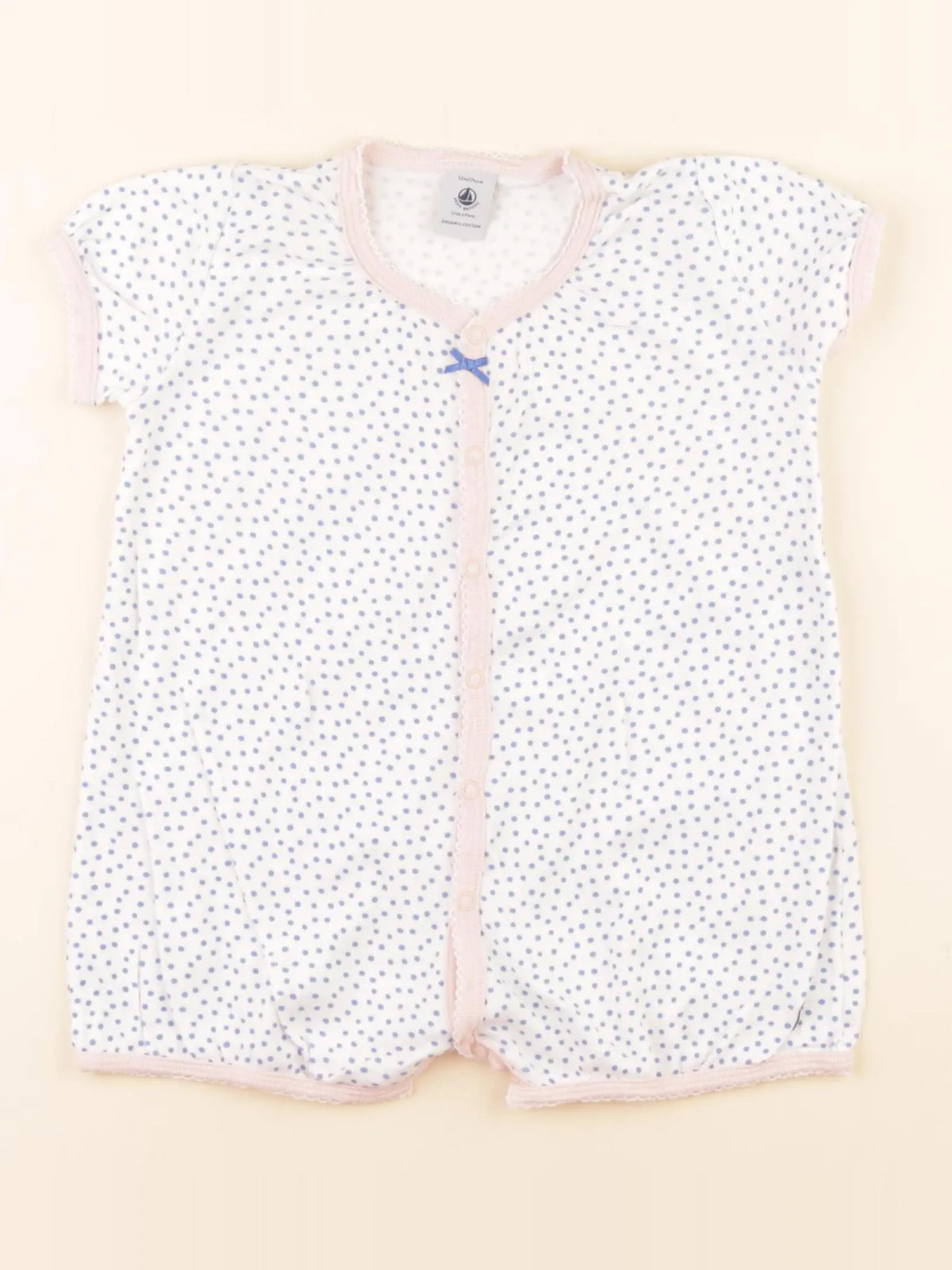 Petit Bateau - pyjama coton bleu, blanc - 12 mois