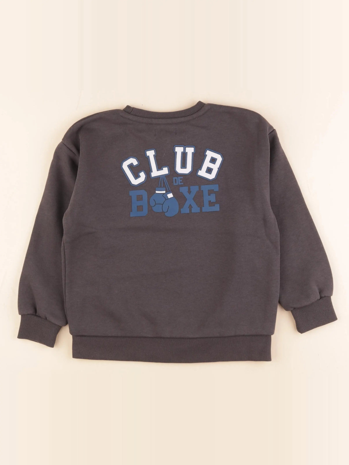 Vertbaudet - sweat imprimé au dos gris - 6 ans