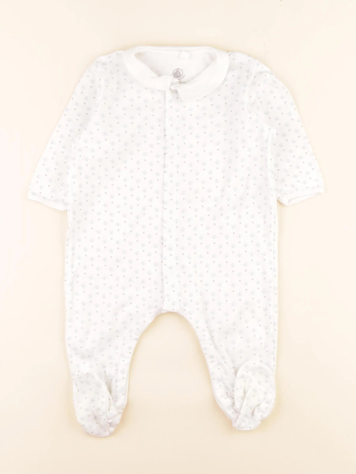 Petit Bateau - pyjama coton bleu, blanc - 12 mois