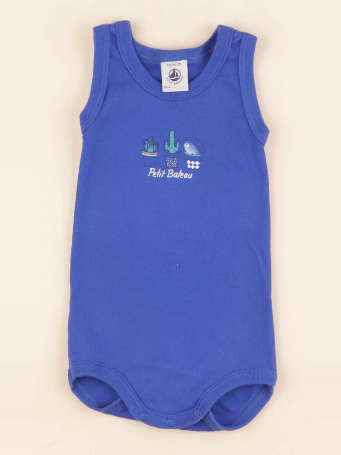 Petit Bateau - body bleu - 6 mois
