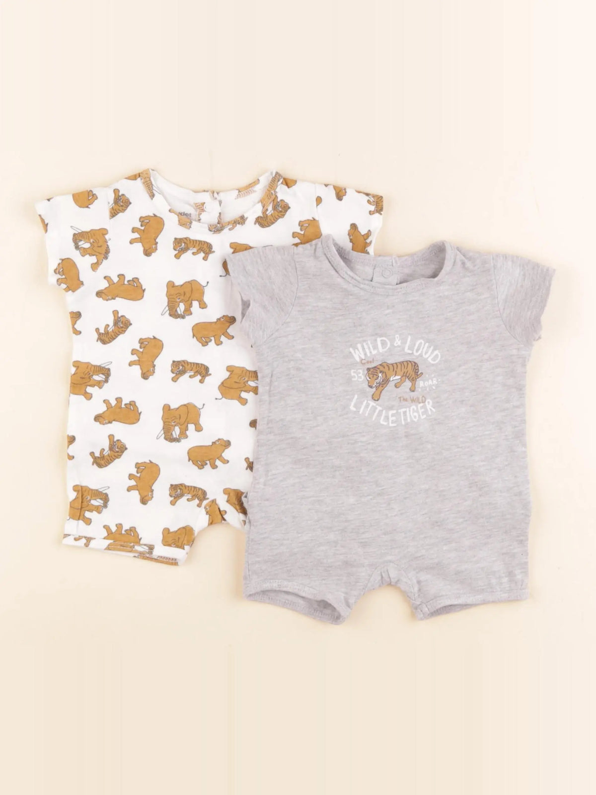 Vertbaudet - lot de 2 pyjamas coton blanc - 1 mois