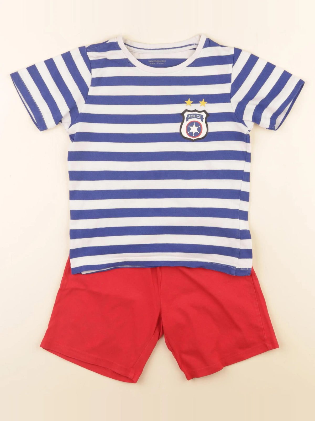 Vertbaudet - pyjama coton rouge - 6 ans